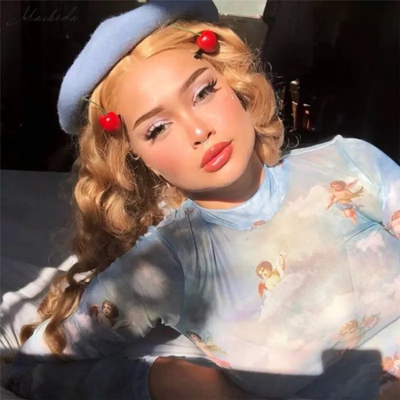 ⚠️LAST1👼🏻Mesh “Cupid’s in the Sky”Longsleeve top - Picture 7 of 8